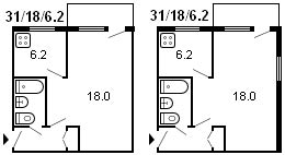 diseño de Jruschov de 1 habitación, serie 1-335