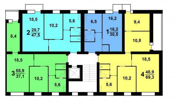 plano de planta Khrushchev 447-c47 series