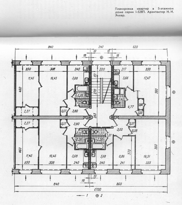 plano de planta Khrushchev serie 528