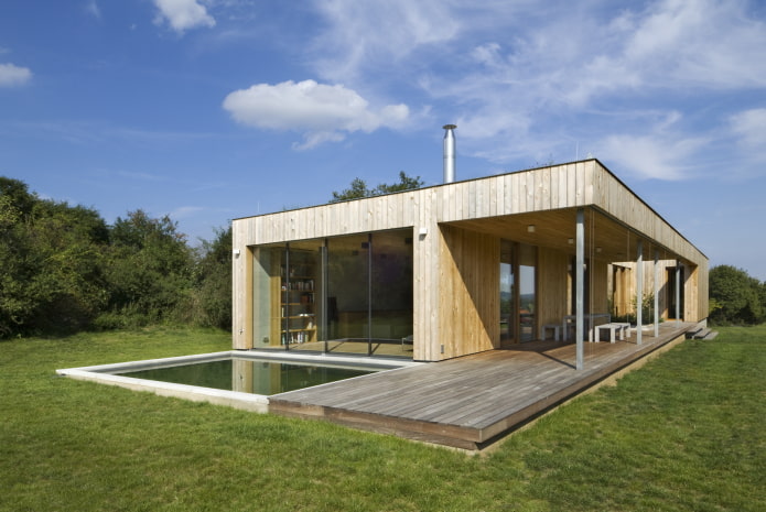 casa con terraza de alta tecnología