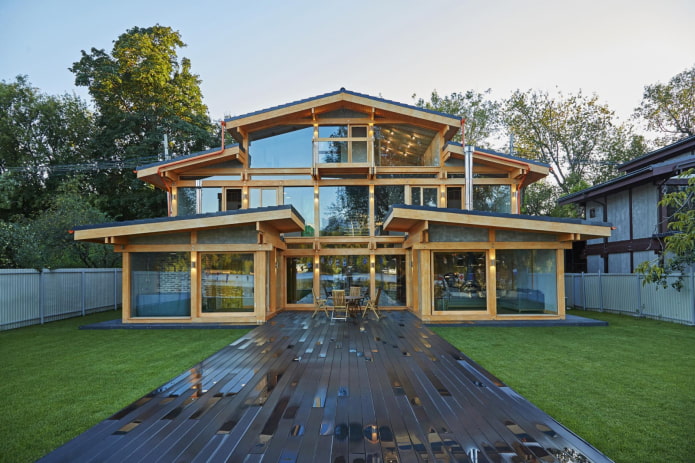 proyecto de casa con entramado de madera