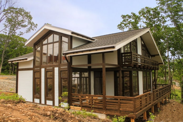 proyecto de casa con entramado de madera