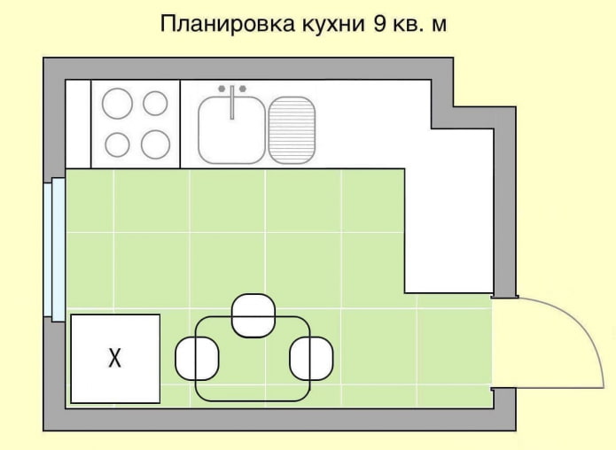 cocina de 9 plazas con ventana