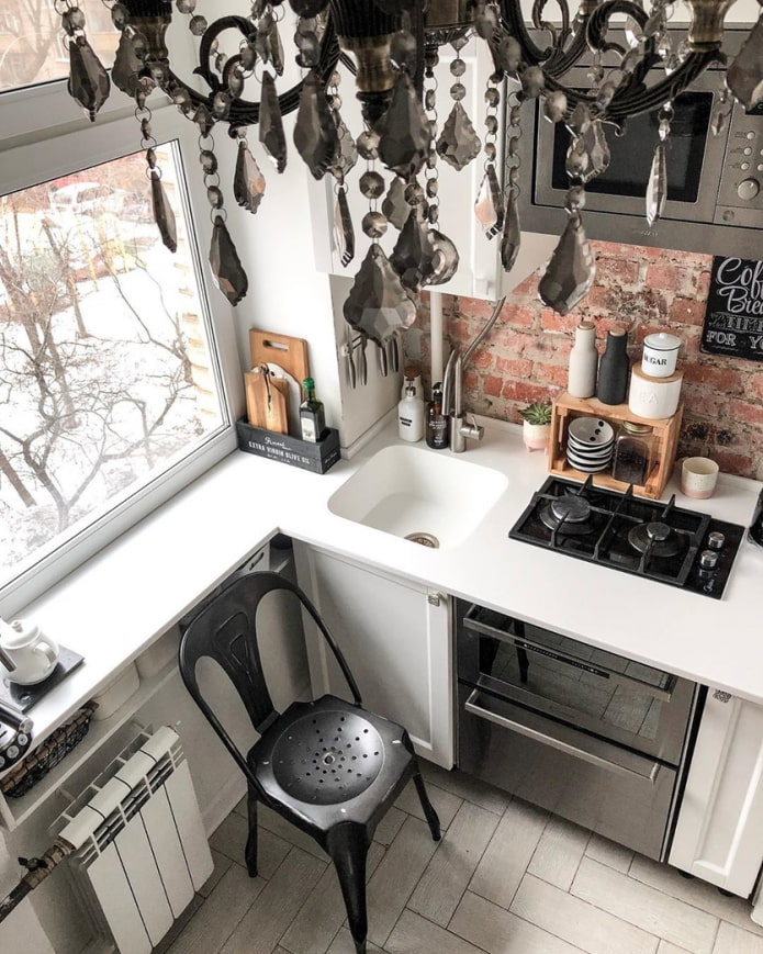 cocina en blanco y negro