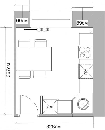 pag-aayos ng mga kasangkapan sa bahay 11 sq m