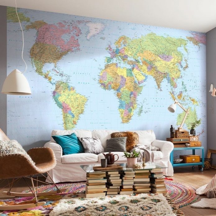 papel tapiz fotográfico con mapa del mundo