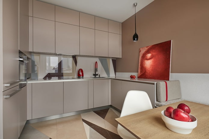 cocina amueblada beige