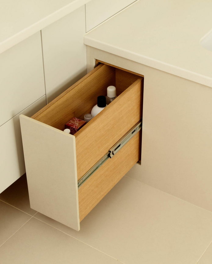 Drawer sa ilalim ng banyo