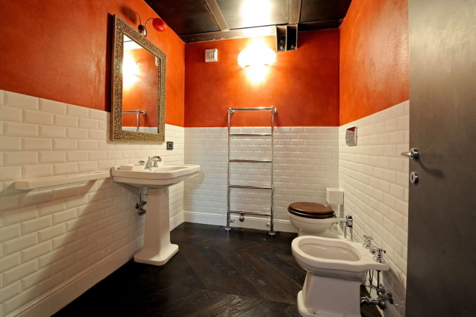 baño naranja