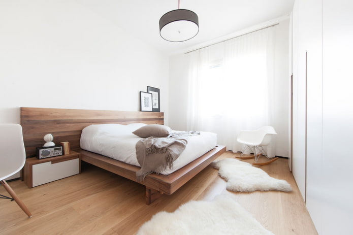 dormitorio en el estilo del minimalismo