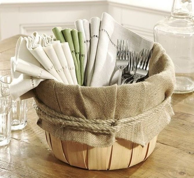 burlap basket