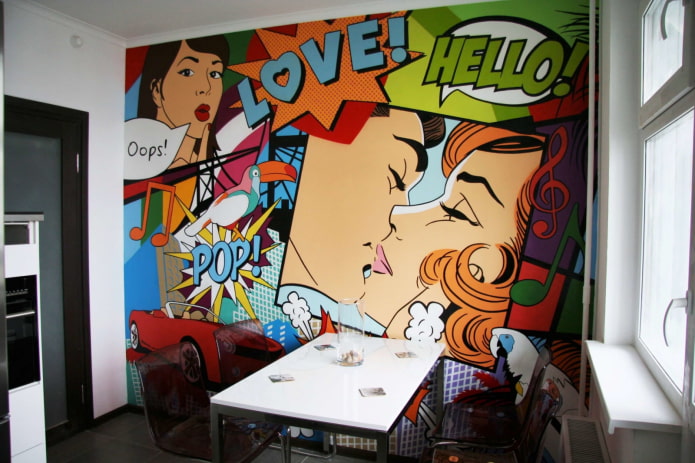 arte pop en la pared