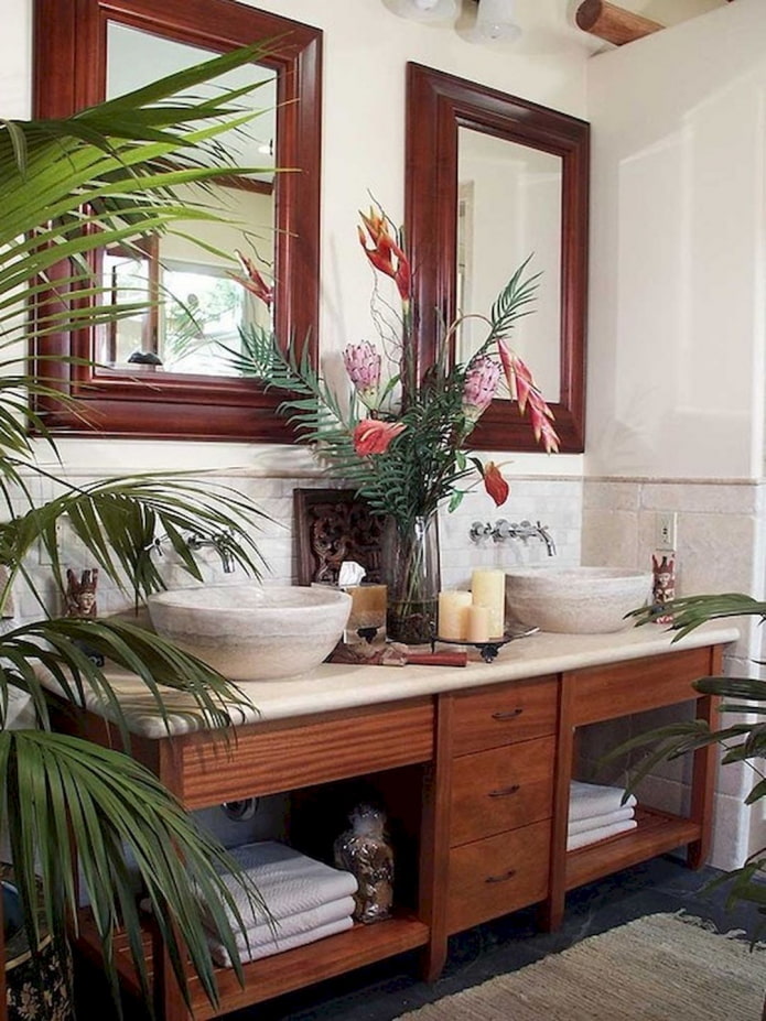 plantas en el baño