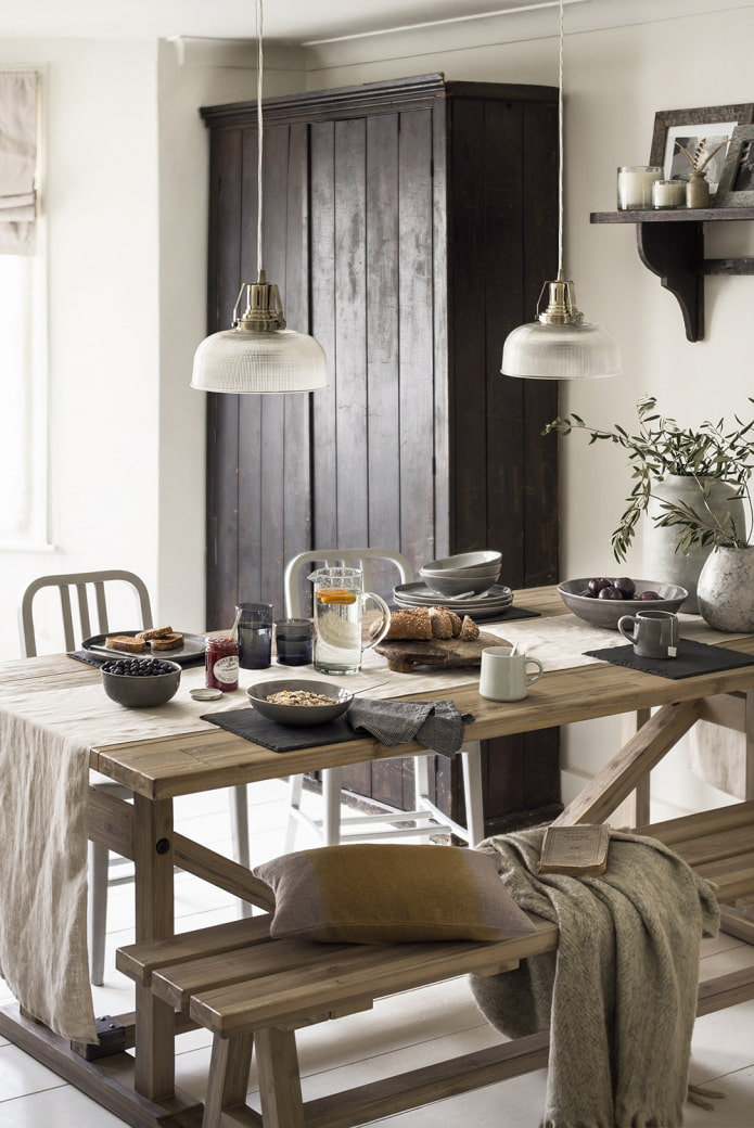 mesa con banco para la cocina