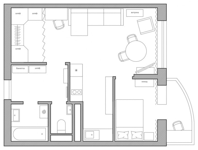 Disposición 44 metros cuadrados