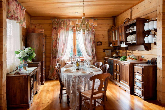 cocina para cabañas de verano en estilo clásico