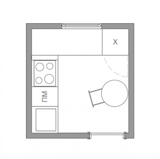 plan de cocina 4 cuadrados