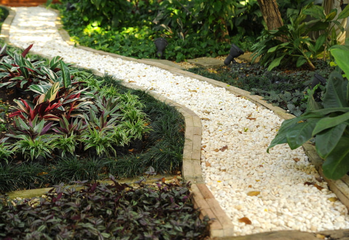 Camino del jardín de grava