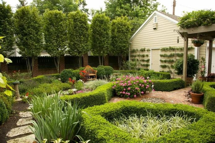 seto en el jardín