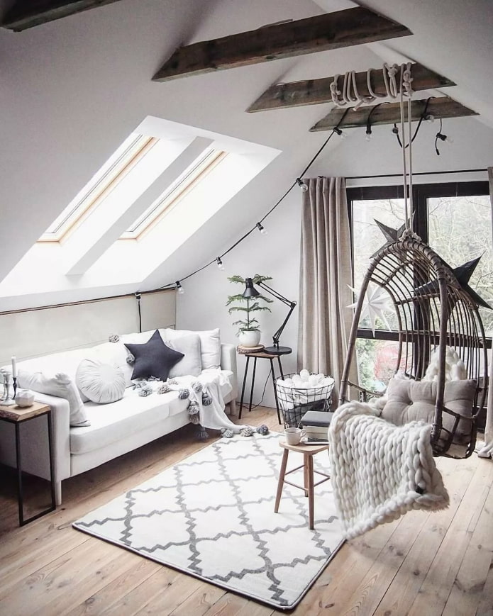 style na attic ng scandi