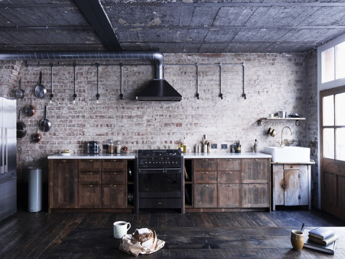 pequeña cocina estilo loft