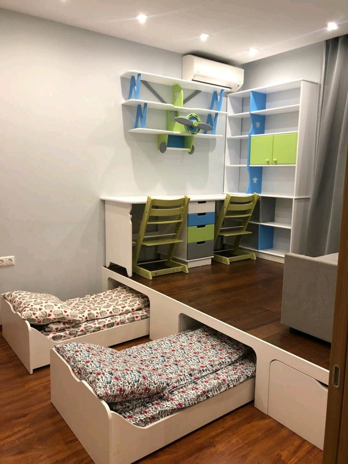 podio en la habitación de los niños