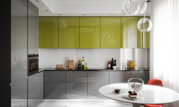 cocina gris-verde