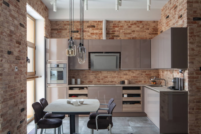 cocina estilo loft brillante