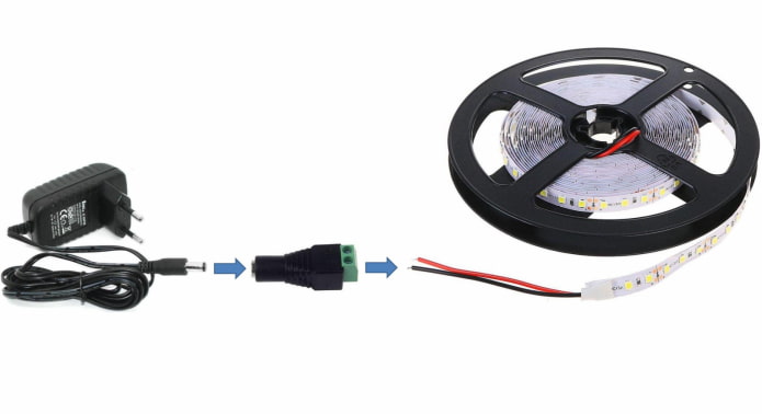 diagrama de montaje de la tira de led