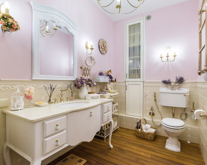 baño en lavanda y beige