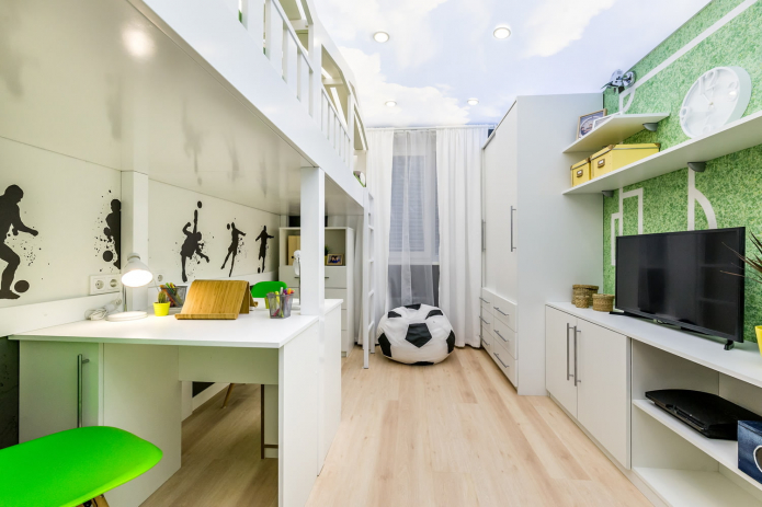 habitación infantil alargada