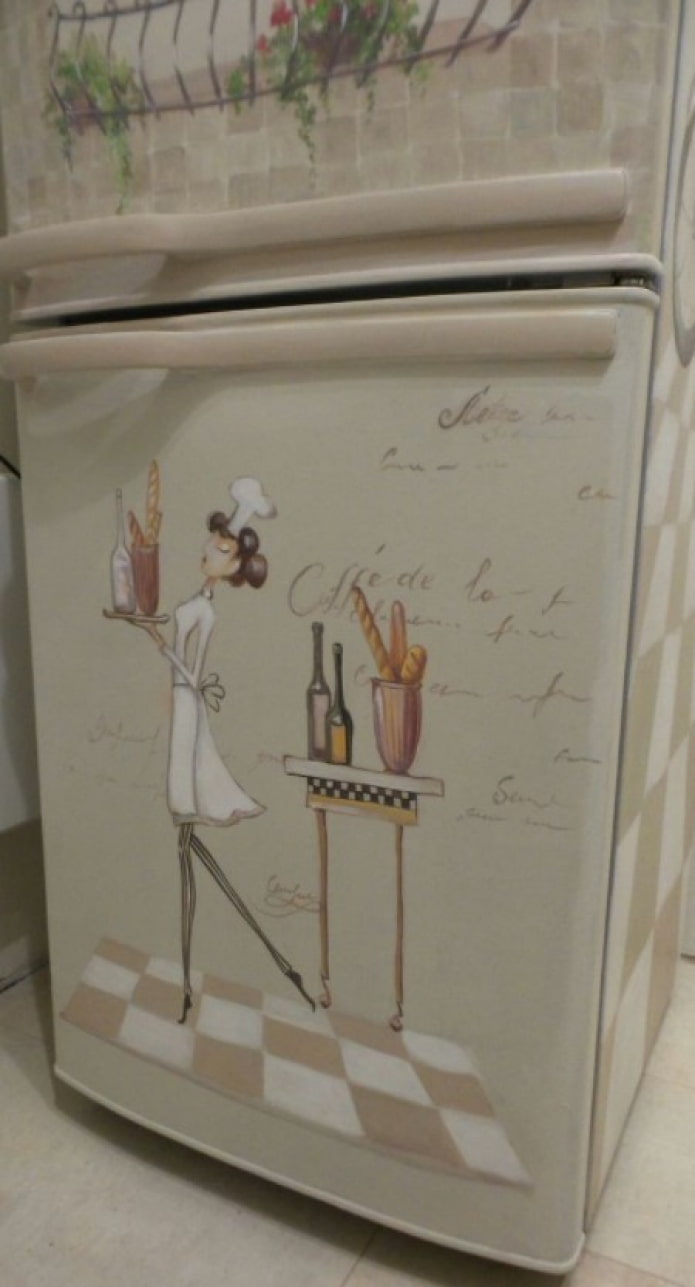 hermoso decoupage del refrigerador