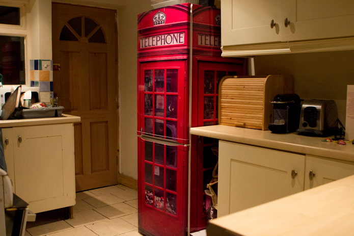 cabina de teléfono del refrigerador