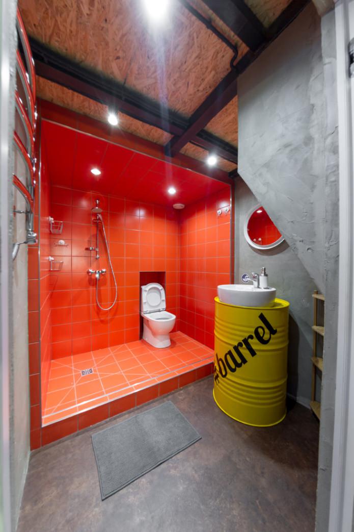 baño estilo loft