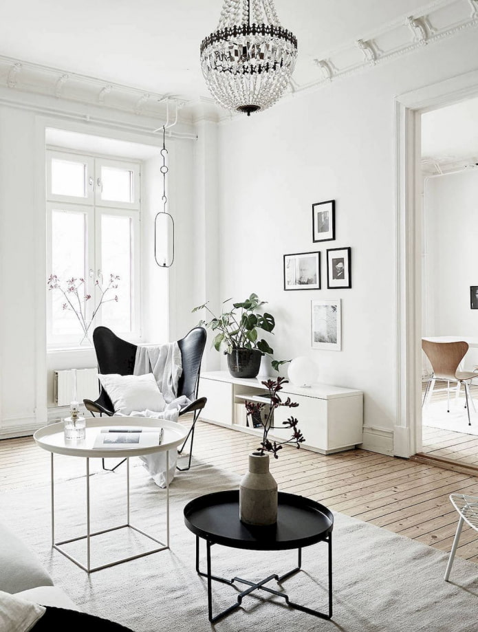 puting interior sa istilong scandi