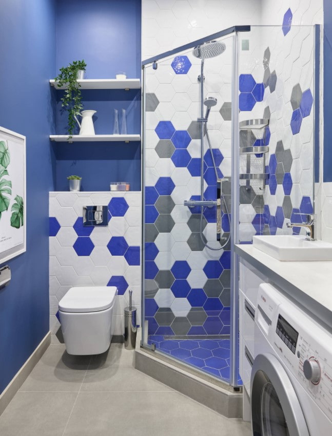 baño azul