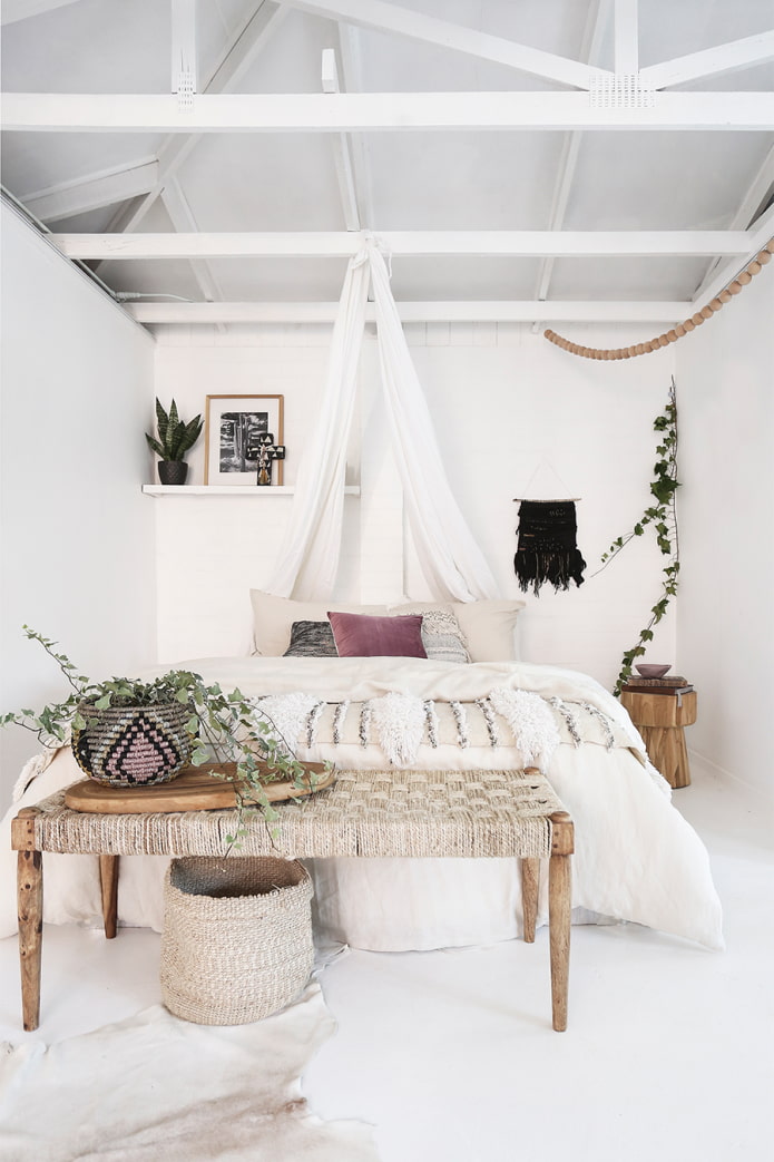 dormitorio de estilo boho