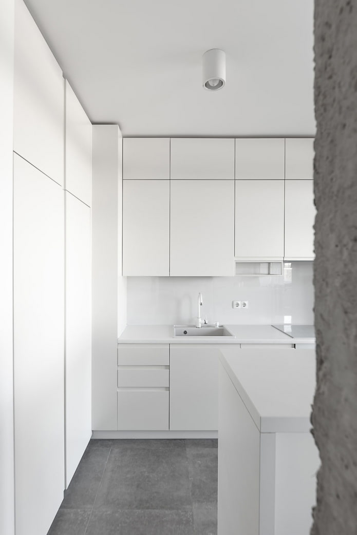 minimalismo de cocina blanca