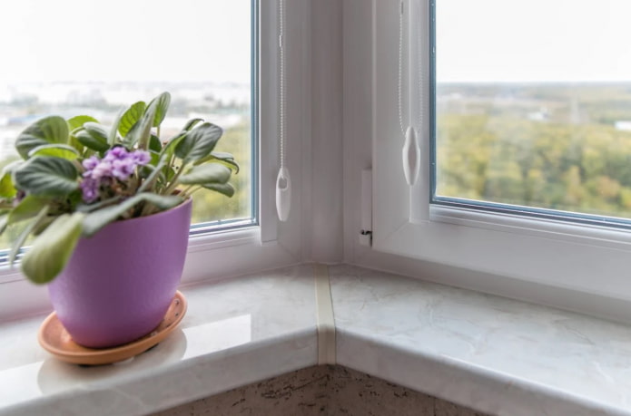 marbled plastic window sill