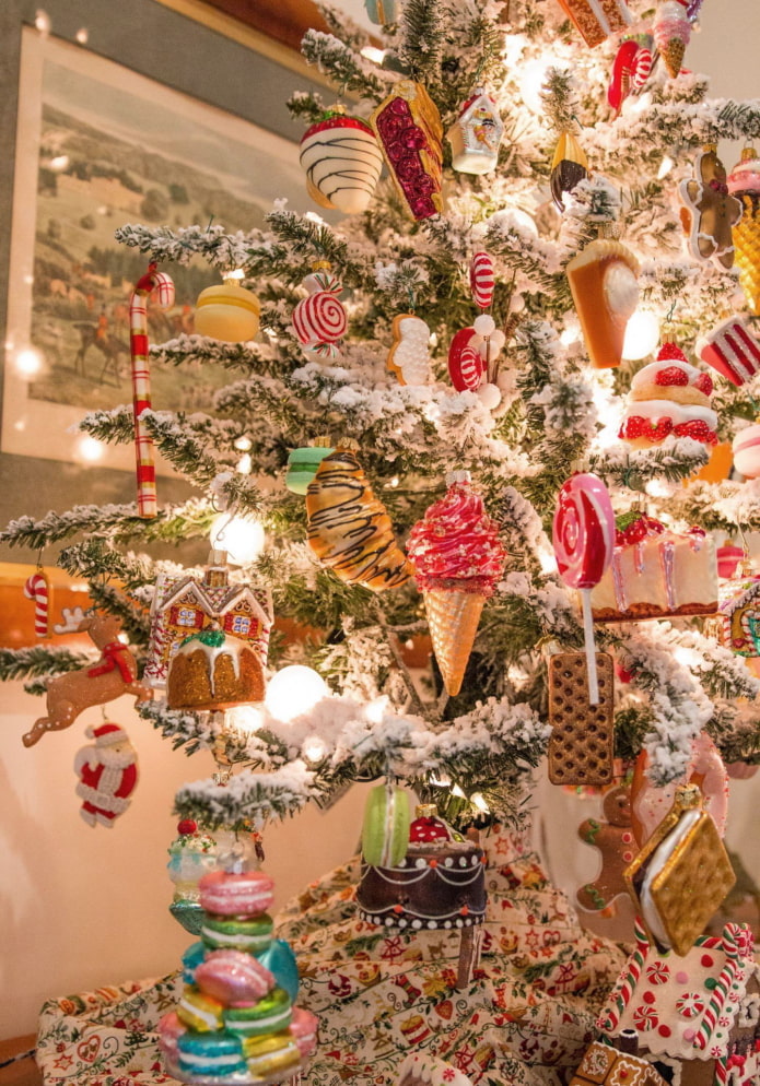 Árbol de navidad con dulces