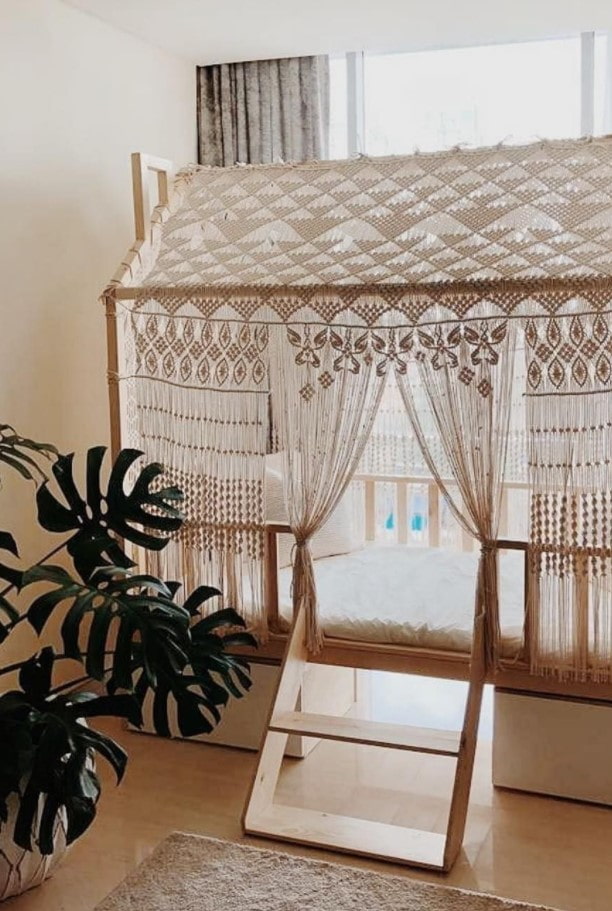 macramé de la casa de los niños