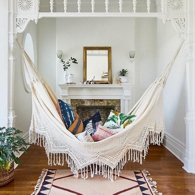 macramé en interior boho