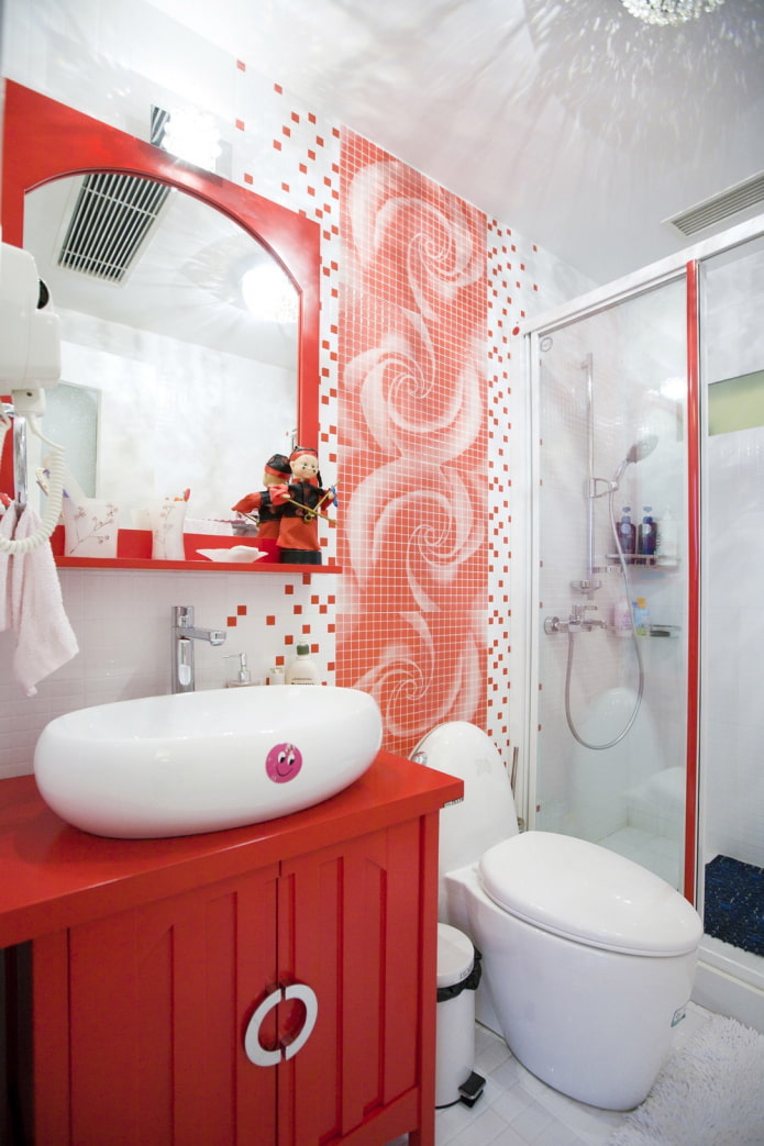 baño rojo