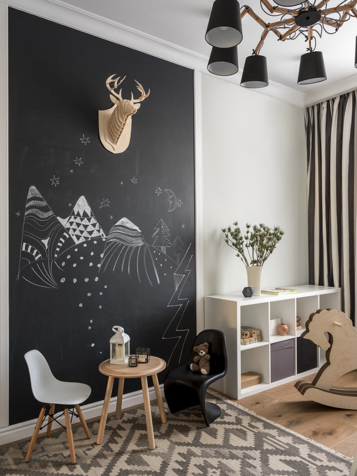 chalk black wall