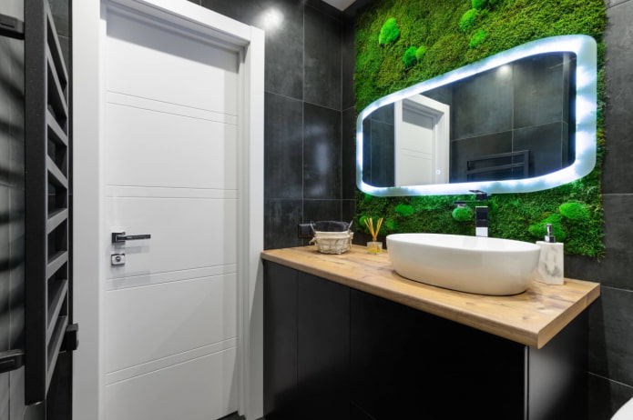 decoración de la zona con lavabo en el baño