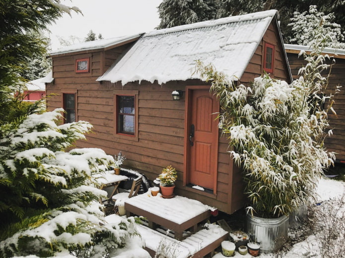 Tiny Tack House en invierno