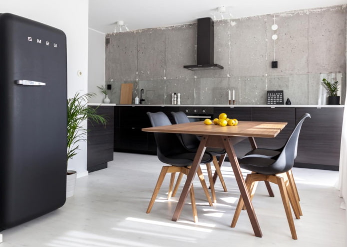 loft-style wenge kitchen