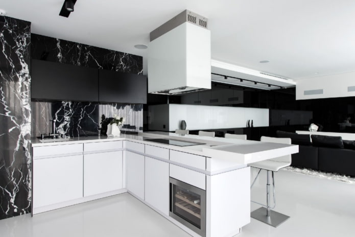 cocina en blanco y negro