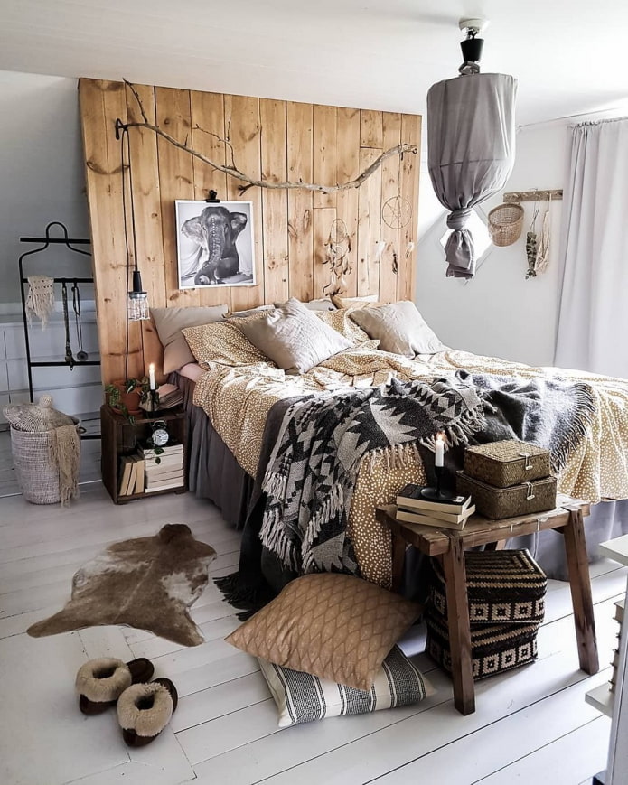 dormitorio de estilo boho