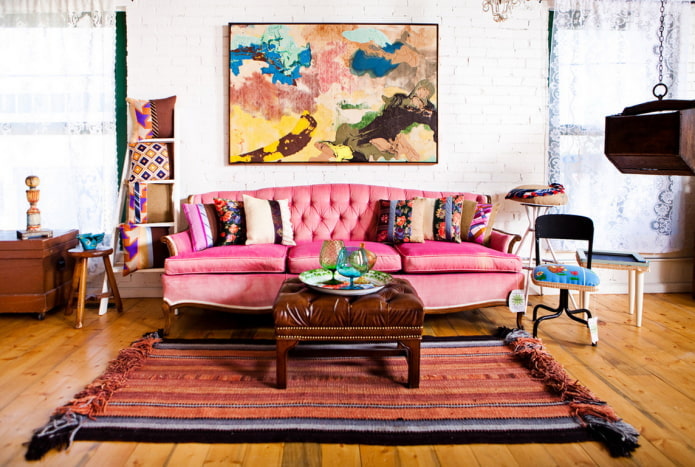 boho style sofa sa sala